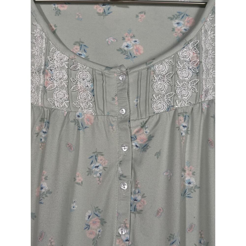 Laura Ashley Nightgown Floral Cotton Sleep Dress Short Sleeve Size Small - Picture 5 of 8